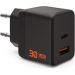 UAG SRGE-Ladegerät, 30-W-Wandladegerät mit USB-C- und USB-A-Anschluss, Schwarz