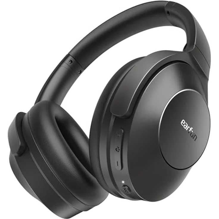 EarFun Wave Life Over-Ear Noise Cancelling Kopfhörer, Kabellos, Bluetooth 5.4, Hi-Res Klang, 60 Std Akku, 4 HD-Mikrofone, EQ in App, Leicht, Schwarz – Bild 1