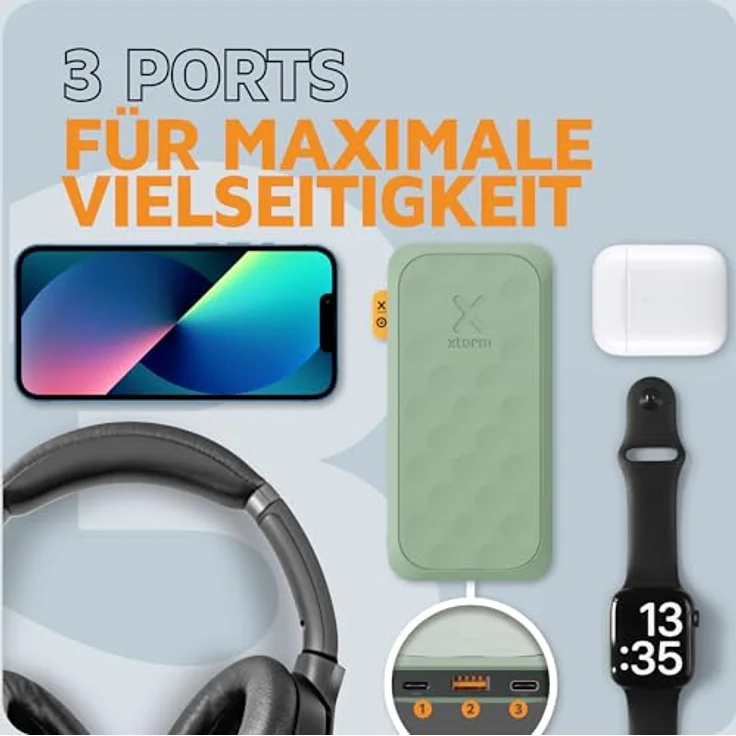 Xtorm Fuel Series Powerbank (10000 mAh, 20 W, 37 Wh), Grün – Bild 3