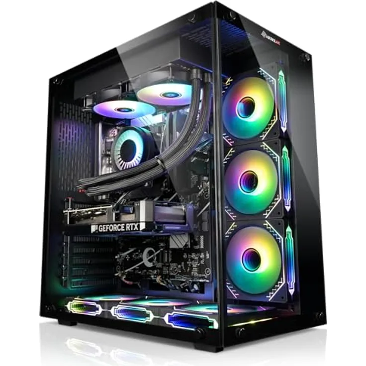 Kiebel Panorama V, Desktop-PC mit AMD Ryzen 9 5900X, 32 GB RAM, 1000 GB SSD und GeForce RTX 4060, Schwarz