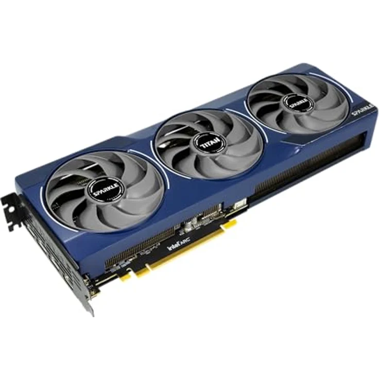 Sparkle Intel Arc B580 Titan OC, 12 GB GDDR6 Grafikkarte mit Torn Cooling 2.0, Atemlicht, Metallrückplatte - Blau – Bild 4