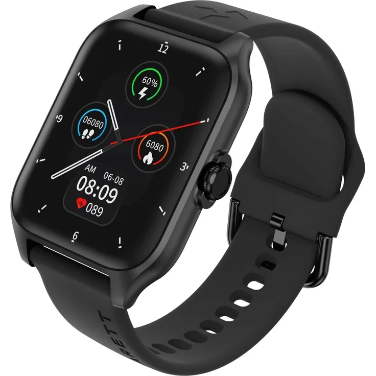 Garett Smartwatch GRC Activity 2 Armbanduhr Schwarz Matt, AMOLED-Display, Bluetooth-Anrufe, 7 Tage Akkulaufzeit