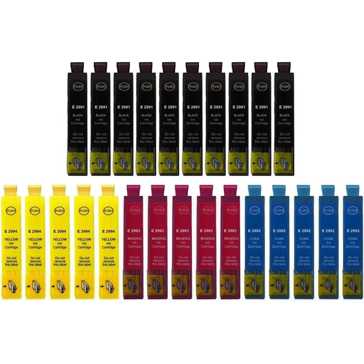inkpro 25 XL-Druckerpatronen T29XL, kompatibel mit Epson 29XL, 10x Schwarz, 5x Cyan, Magenta, Gelb, inklusive Chips zur Tintenstandsanzeige