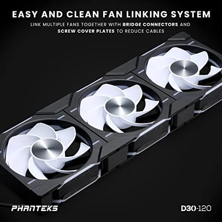 Phanteks D30 PWM Reverse Airflow D-RGB Lüfter, 3er Pack – 120 mm, schwarz - Preisvergleich – Bild 5