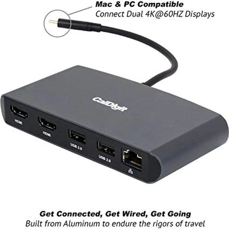 CalDigit Thunderbolt 3 mini Dock Wired (TB3-MINIDOCK-HM), Laptop-Dockingstation mit HDMI und 1GbE – Bild 7