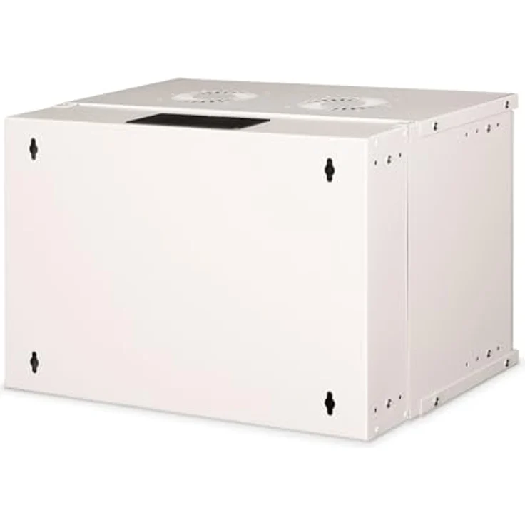 DIGITUS Netzwerkschrank - 19-Zoll Rack 7 HE - Unmontiert - Wandmontage - 400 mm Tiefe - 327 mm Nutztiefe - Traglast 60 kg - perforierte Stahltür - Grau – Bild 2