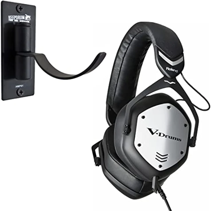Roland VMH-D1 Kopfhörer für E-Drum Schlagzeug Studio-Kopfhörer + keepdrum Wandhalter – Bild 1