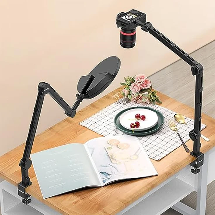 Vijim LS25, Multifunktions-Stativ aus Metall, Schwarz, flexibel einstellbar, 360° drehbar, geeignet für Mikrofone und Kameras bis 2 kg – Bild 5