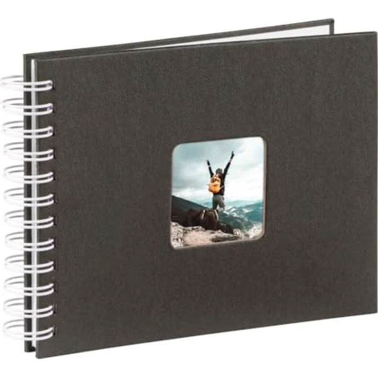 Hama Fotoalbum, 24 x 17 cm, 50 weiße Seiten, 25 Blatt, mit Ausschnitt für Bildeinschub, Fotobuch schwarz - Preisvergleich – Bild 3