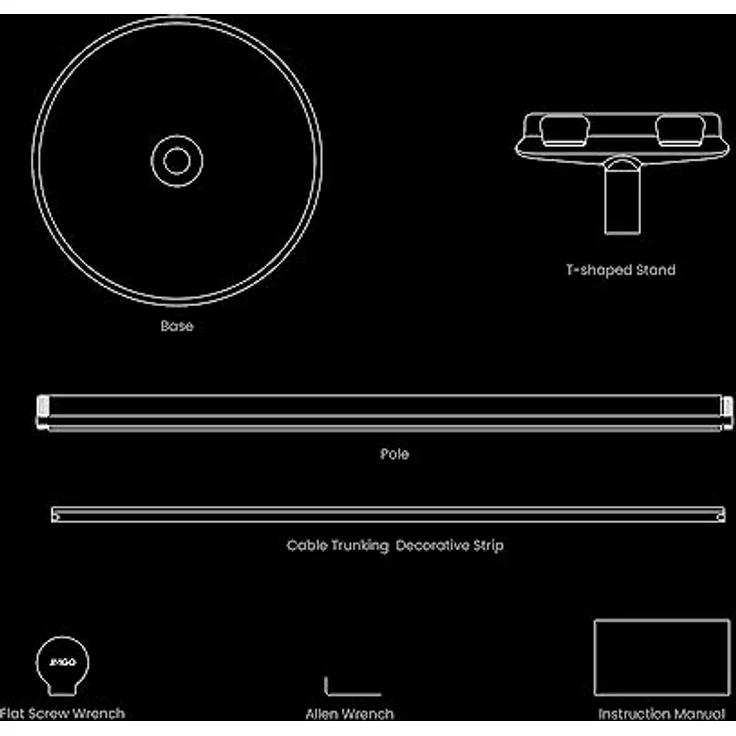 JMGO Projector Floor Stand, Beamer Halterung für N1S Modelle, grau, 135° vertikale und 360° horizontale Drehung, Aluminiumlegierung – Bild 7