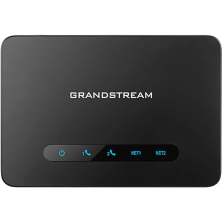 Grandstream HT812 V2, 2-Port SIP Adapter mit Gigabit NAT-Router und HD-Sprachqualität, schwarz – Bild 3