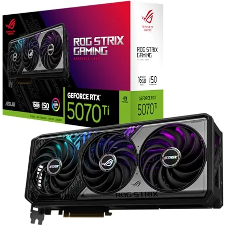 ASUS ROG Strix GeForce RTX 5070 Ti, 16 GB Grafikkarte mit Axial-Tech-Lüftern und Aura Sync Beleuchtung – Bild 7