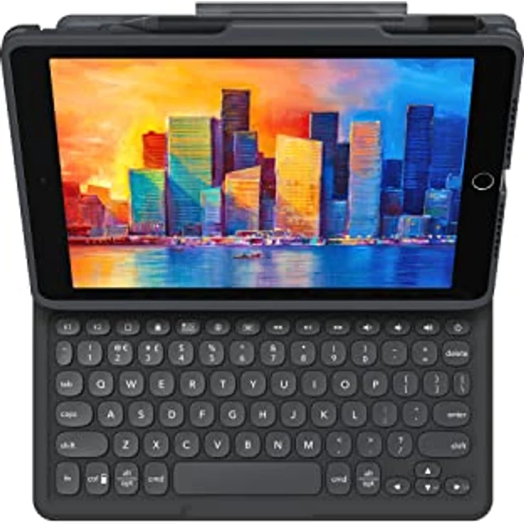 Zagg Pro Keys Kabellose Tastatur mit Trackpad Bookcase iPad 10.2 Zoll Grau, International (103407950) – Bild 3