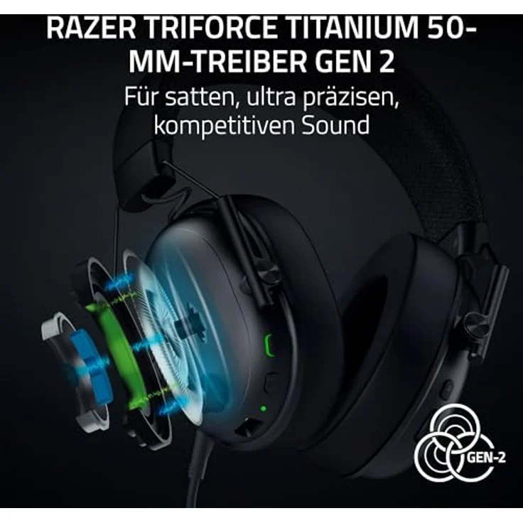 Razer BlackShark V3, Kabelloses E-Sport-Headset mit Triforce 50mm Treiber, abnehmbarem Mikrofon, THX Spatial Audio, Wireless 2,4GHz & Bluetooth, FPS-Profile, PC/Mac | Schwarz – Bild 4