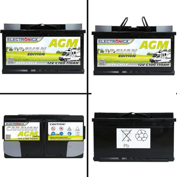 Electronicx Caravan Edition AGM Batterie 110AH, wartungsfreie 12V Versorgungsbatterie für Wohnmobile und Boote – Bild 8