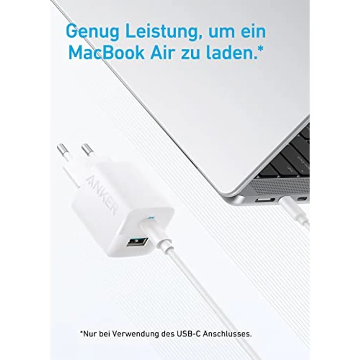Anker USB C 323 Ladegerät (33 W), Kompakt, 2 Anschlüsse für iPhone 15 / 15 Plus / 15 Pro / 15 Pro Max / 14 / 13, Pixel, Galaxy, iPad / iPad Mini - Weiß – Bild 4