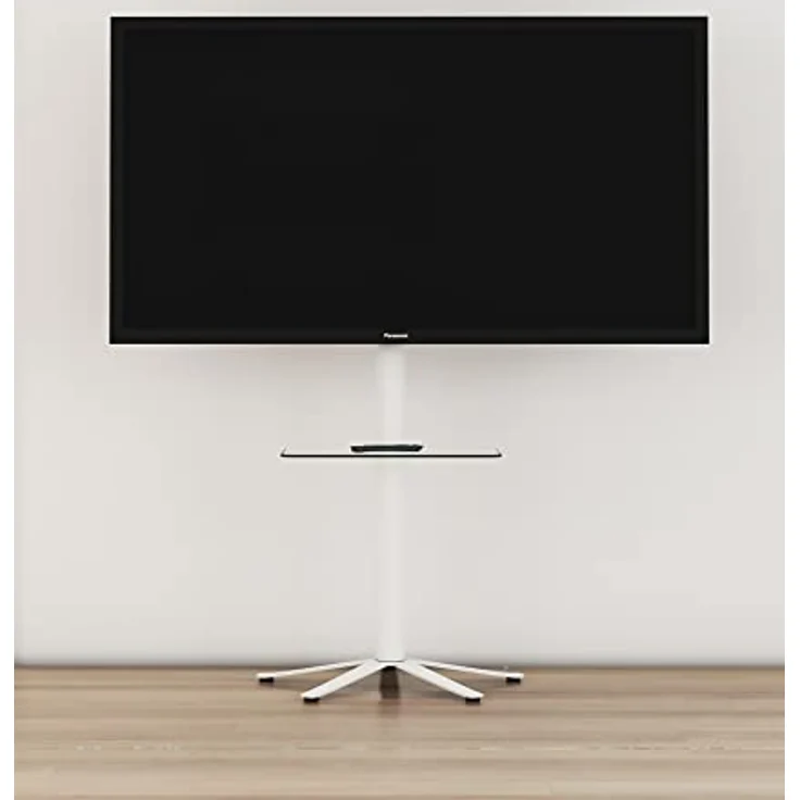 MID.YOU Tv-Halterung, Metall, klar/weiß, 61.1x100x61.1 cm, Befestigung ohne Bohren/Befestigung Bohren, Wohnzimmer TV-Wandhalterung – Bild 5
