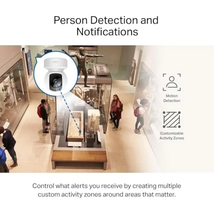 Tapo TP-Link C212 360° WLAN Überwachungskamera, Ethernet/Wi-Fi-Anschluss,2K Auflösung, Bewegungsverfolgung, Nachtsicht, Zwei-Wege-Audio, kompatibel mit Alexa und Google Assistant, für Babys/Haustiere – Bild 5