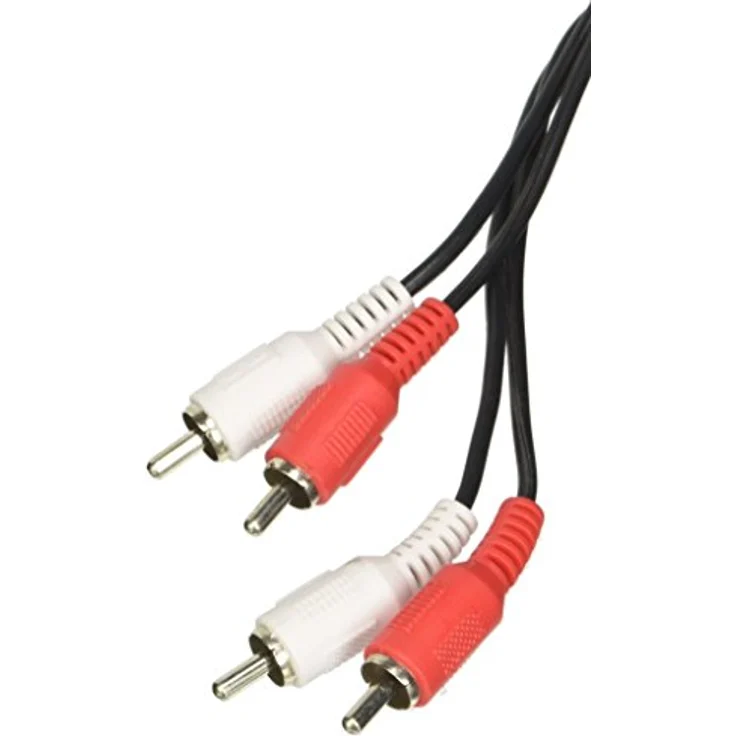 Hama Audio-Kabel 2 Cinch-Stecker - 2 Cinch-Stecker, 1,2 m, Schwarz / Rot / Weiß – Bild 1