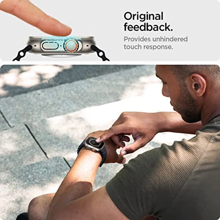 Spigen Glass EZ Fit 2 Pack, Displayschutz, Smartwatch, Transparent, Apple Watch Ultra 49mm (2022), Gehärtetes Glas – Bild 6