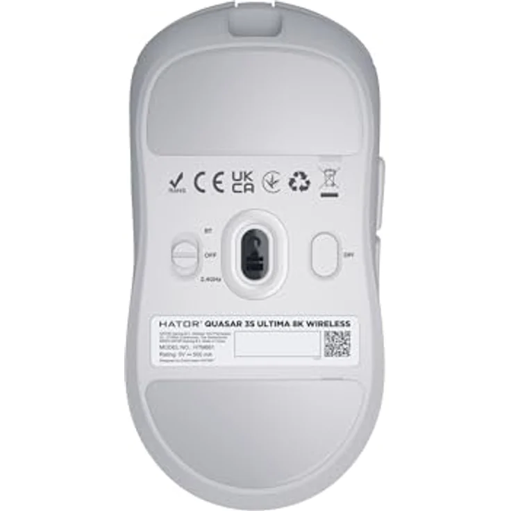 HATOR Quasar 3S Ultima 8K Wireless (White) - 46g ultraleichte Gaming-Maus, PixArt PAW3950 Sensor, 30.000 DPI, 3 Verbindungsmodi – Bild 4