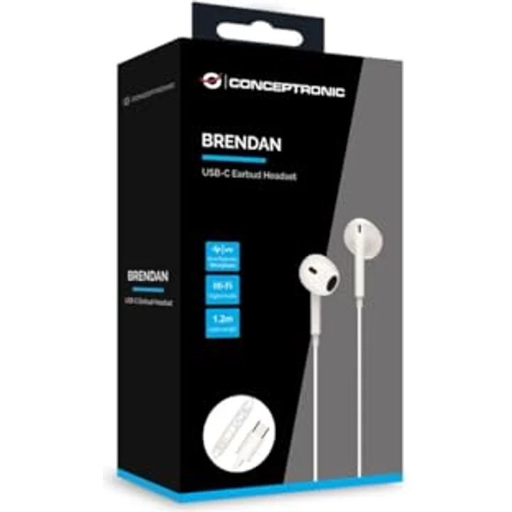 Conceptronic Headset mit Ohrhörer, USB-C Anschluss, integriertes Mikrofon, ergonomisches Design – Bild 3