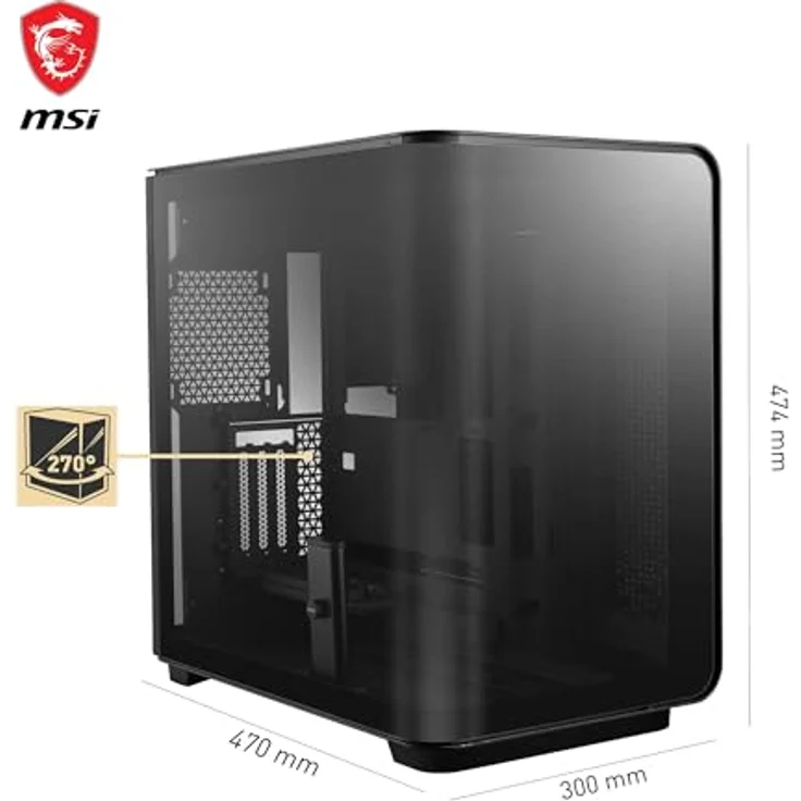 MSI MEG MAESTRO 700L PZ, Midi-Tower PC-Gehäuse mit außergewöhnlichem Design, Schwarz – Bild 3