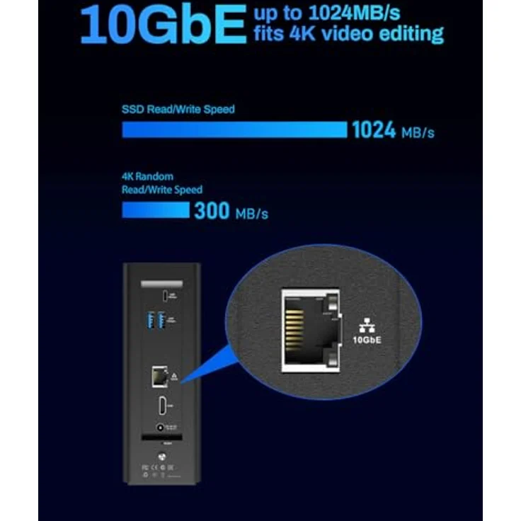 TERRAMASTER F8 SSD Plus NAS - Voll-SSD-NAS mit Core i3 8-Core CPU, 16GB DDR5 RAM, 10GbE Port, 64TB Kapazität (Diskless) - Silber – Bild 4