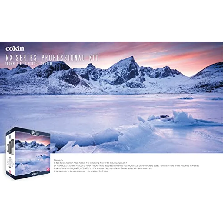 COKIN NX-Series Profi-Set mit 100mm Filterhalter + CPL + ND8 / 64/1024 + GND8-Soft/Reverse/Hard Verlaufs Filter + 6X Filterrahmen + Tasche + ø72/77/82mm Adapter-Ring + zubehör