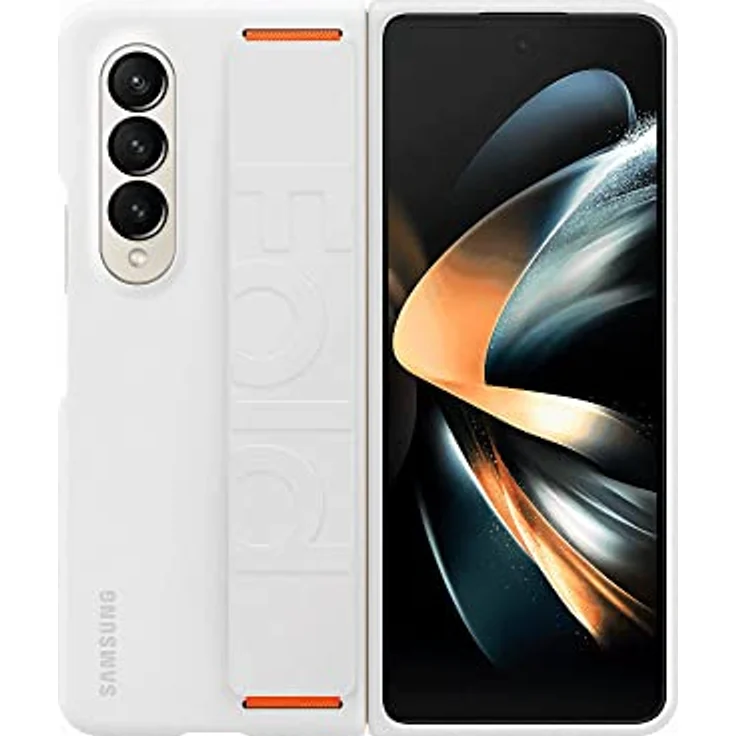 Samsung Silicone Grip Cover EF-GF936 für das Galaxy Z Fold4 | Smartphone Cover, Handy-Hülle mit abnehmbarem Band, Griffig, Schutz Case, stoßfest, White – Bild 1
