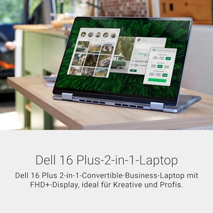 Dell 16 Plus 2-in-1 Laptop Copilot+ PC db06250 – 16" FHD+ Touch Display, Intel Core Ultra 7, 16GB RAM, 512GB SSD, Intel Arc Grafik, Windows 11 Home, QWERTZ-Tastatur – Ice Blue – Bild 2