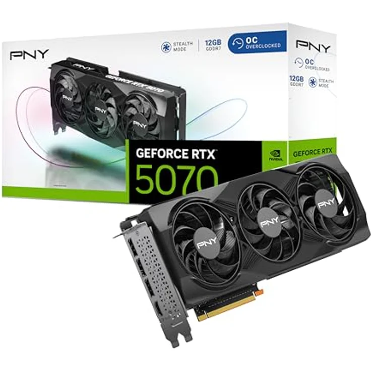 PNY GeForce RTX™ 5070 12GB OC Triple Fan Grafikkarte DLSS 4, mit NVIDIA Blackwell Architektur – Bild 1