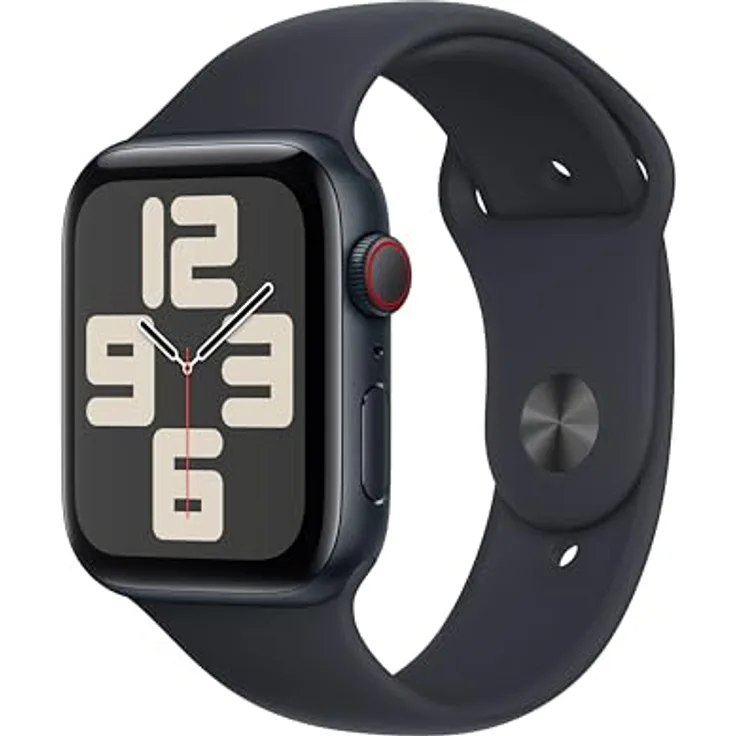 Apple Watch SE (2. Generation) GPS + Cellular, 44 mm Aluminiumgehäuse Mitternacht, Sportarmband Mitternacht – M/L