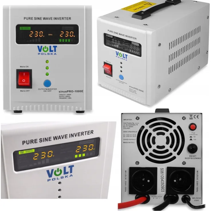 Volt Notstromversorgung SINUS PRO 2000 E, Solar Spannungswandler 12/230V, 1250/2000W, Weiß