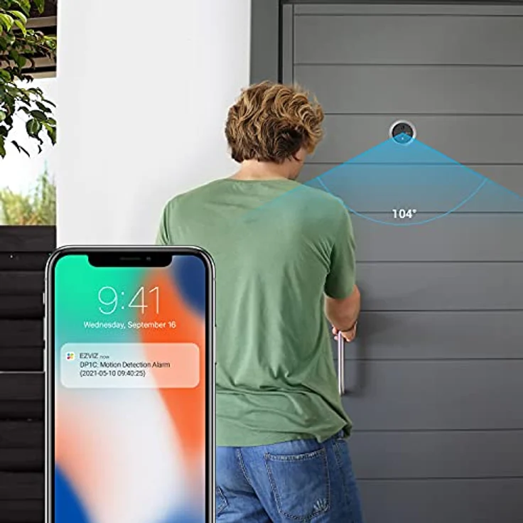 EZVIZ intelligenter kabelloser Türspion WLAN 720p HD mit Zwei-Wege-Audio Nachtsicht 4600mAh wiederaufladbarer Akku PIR-Personenerkennung 4.3 Zoll Farb-Display MicroSD-Kartenslot oder Cloud-Aufzeichnung DP1C – Bild 2