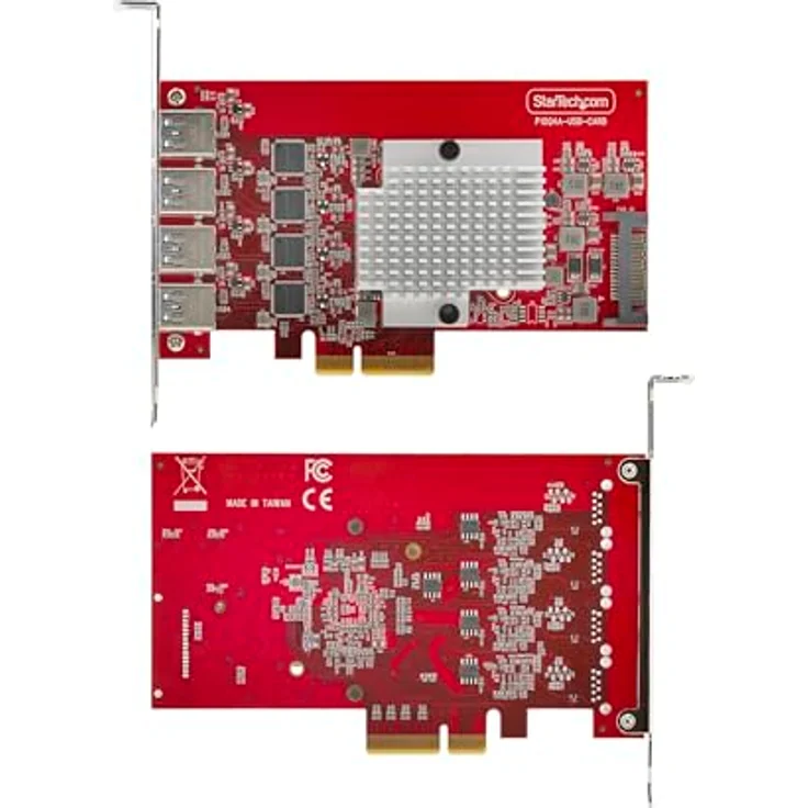 StarTech 4-Port USB-A 10Gbps PCIe Karte, PCI Express 3.0 Erweiterungskarte mit 4 unabhängigen USB 3.2 Controllern und SATA Zusatzstromversorgung – Bild 4