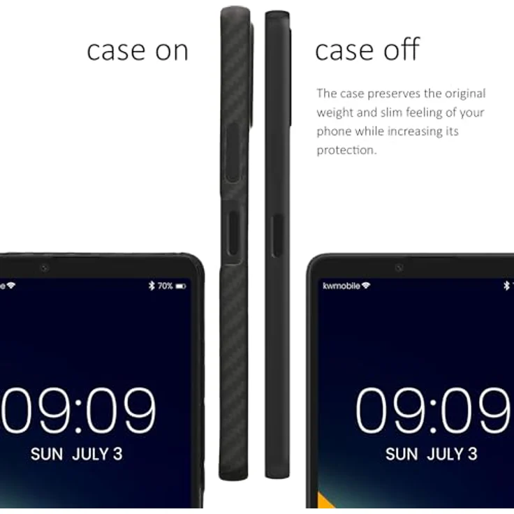 kalibri Schutzhülle kompatibel mit Sony Xperia 10 VI - Aramid Carbon Backcover - Schwarz matt - Robuste Handyhülle – Bild 4