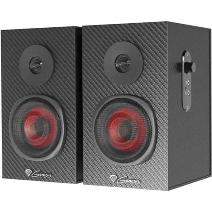 Genesis Lautsprecher 2.0 Helium 200 Ncs-1305, Gaming-Lautsprecher mit 20 W Leistung und rotem Farbschema