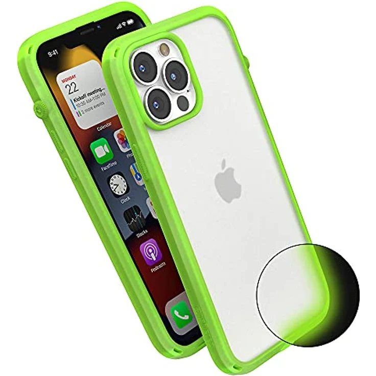 Catalyst Influence Case für iPhone 13 Pro Max, robuste Smartphone Hülle mit Glow In The Dark-Funktion, grün – Bild 1