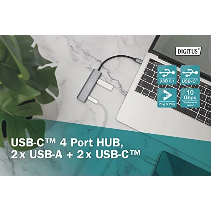 DIGITUS USB-C 4 Port HUB, 2X USB A + 2X USB-C – Bild 4
