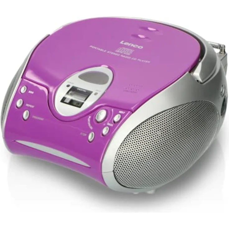 Lenco Radio CD-Player SCD-24 tragbares Stereo UKW-Radio mit CD-Player und Teleskopantenne in lila – Bild 1