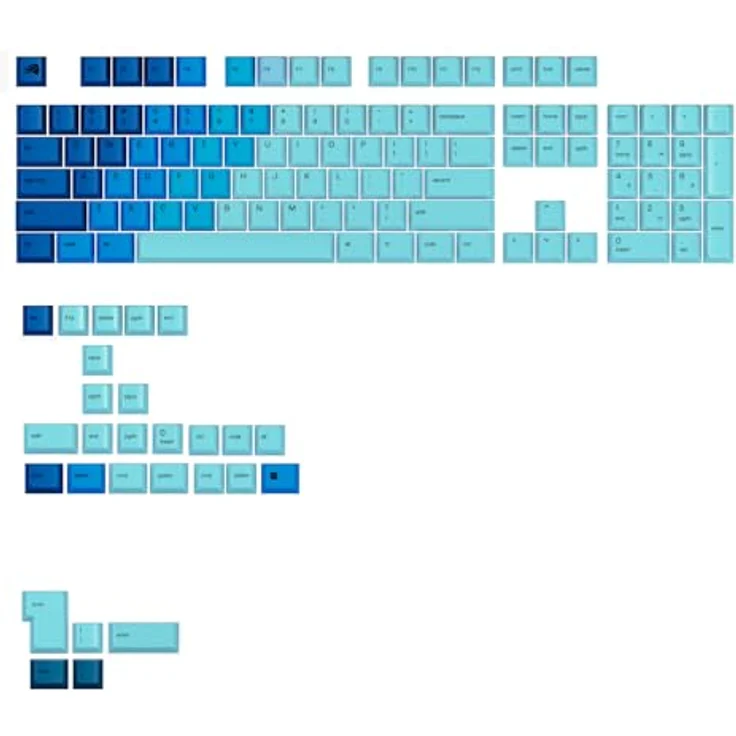 Glorious GPBT Gradient Keycaps, ANSI Layout (US), PBT, Dye-Sub - Ocean - Keycap-Komplettset United States Layout in Ozeanblau – Bild 1