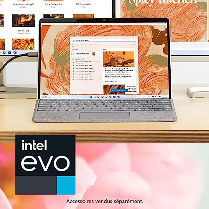 Microsoft Surface Pro 9, i5, 8GB RAM, 256GB SSD, Win 11 Home, 13 Zoll 2-in-1 Tablet/Laptop, Platin, powered by Intel Evo Plattform – Bild 3