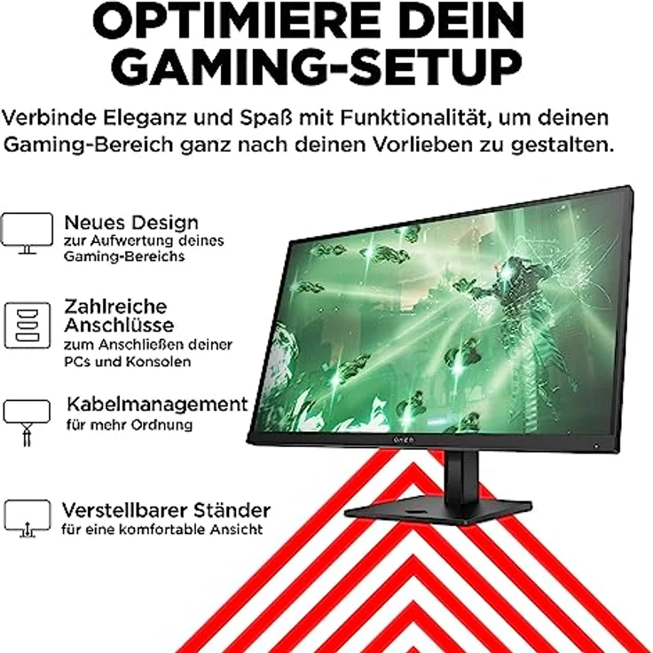 HP Omen 27q 27" QHD IPS Gaming Monitor, 165Hz, 1ms, FreeSync, HDMI/DP, 16:9 Display – Bild 9