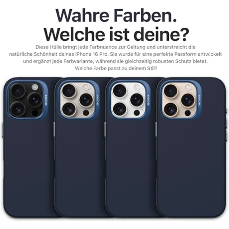 DECODED AntiMicrobial Silicone Backcover für iPhone 16 Pro, schützende Silikonhülle mit MagSafe-Kompatibilität und erhöhter Bildschirmkante, schwarz – Bild 4
