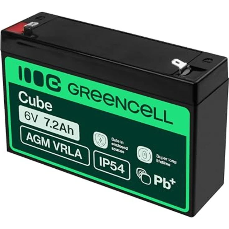 Green Cell® AGM 6V 7,2Ah VRLA Bleiakku, wartungsfrei und zyklenfest für Elektro-Spielzeug, Alarmanlagen und USV-Systeme – Bild 4