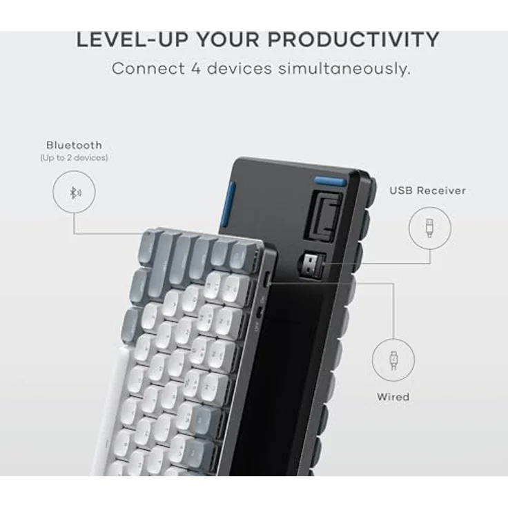 Satechi SM1 Mechanische BT MultiSync Tastatur Backlit (Eng. Int., Kabellos), Tastatur, Grau, Weiss – Bild 2