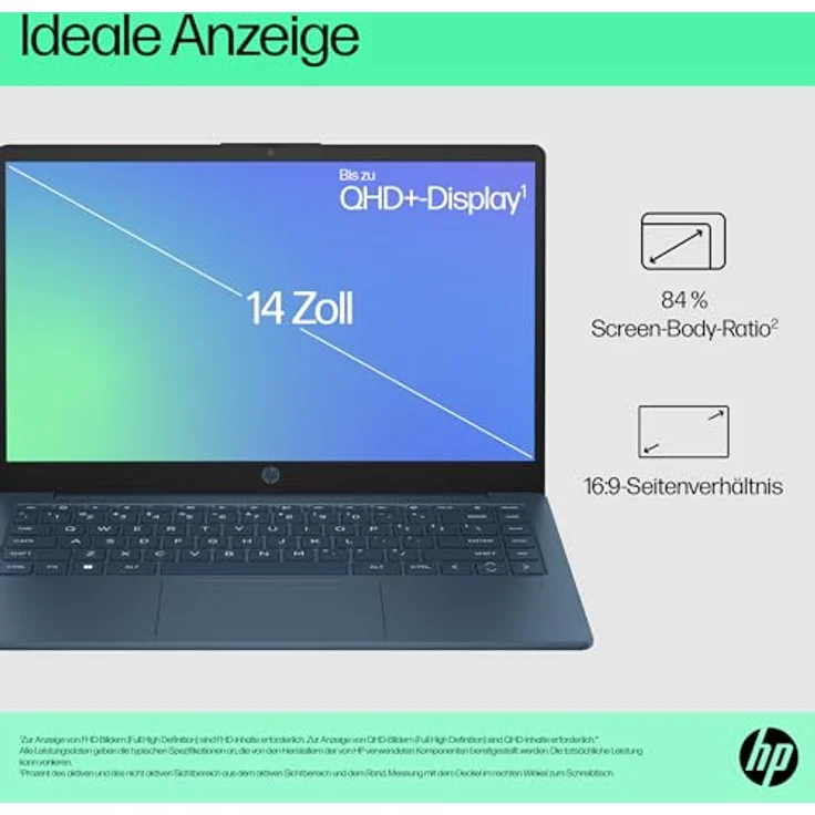 HP Laptop 14-ee0035ng | 14" FHD-Display | Intel Core i3-1315U | 8 GB DDR4 RAM | 512 GB SSD | Intel Iris Xᵉ-Grafikkarte | Windows 11 Home | Blau – Bild 3