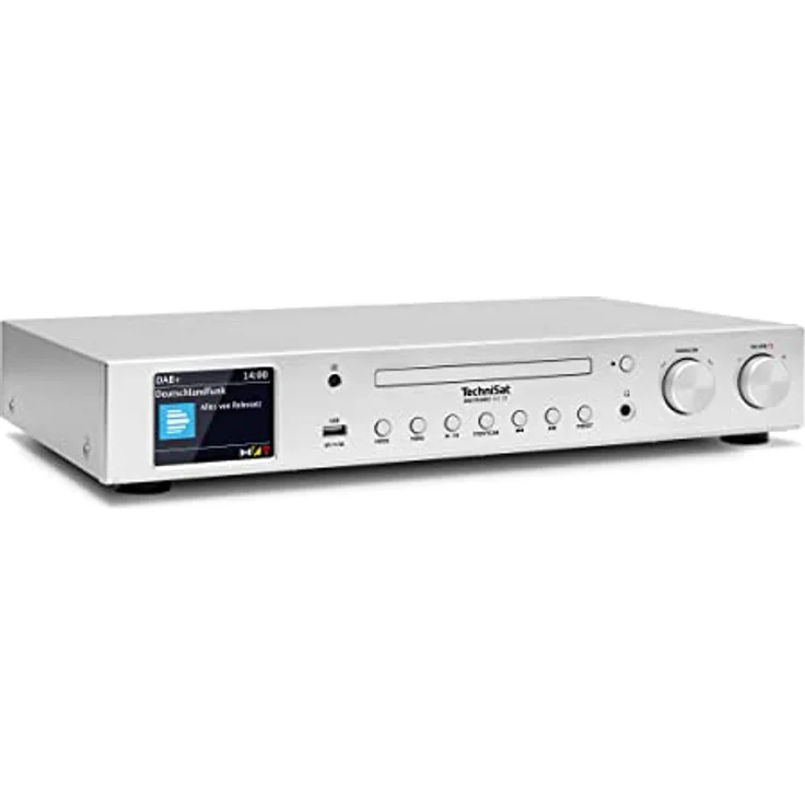 TechniSat DIGITRADIO 143 CD (V3) – Digital HiFi-Tuner, Internetradio (DAB+, UKW, Bluetooth-Audiostreaming, Spotify Connect, CD-Player, WLAN, Breite 43,5 cm, App-Steuerung, Fernbedienung) Silber – Bild 1