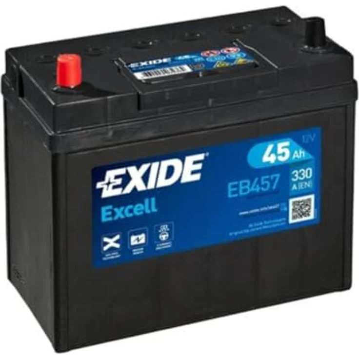 Exide EB457 Excell 12V 45Ah 330A Autobatterie, wartungsfrei mit 3DX Gittertechnologie – Bild 1